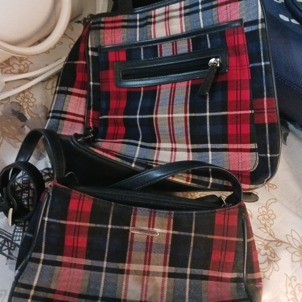 St. John's Bay Red and Black Plaid Small Purse